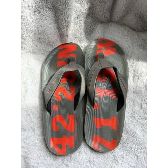 Sperry Top-Sider Men’s Gray Orange Flip-Flops Size 13M Slide Sandals Beachwear - Picture 2 of 10